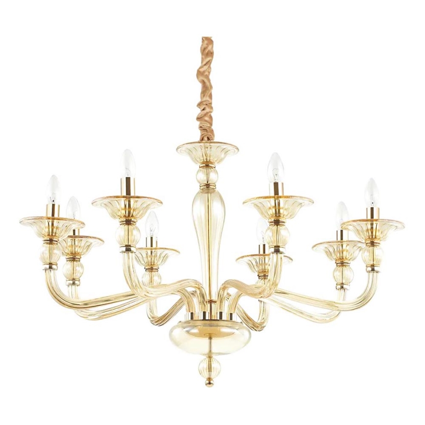 Ideal Lux - Kronleuchter an Kette DANIELI 8xE14/40W/230V d 85 cm Messing