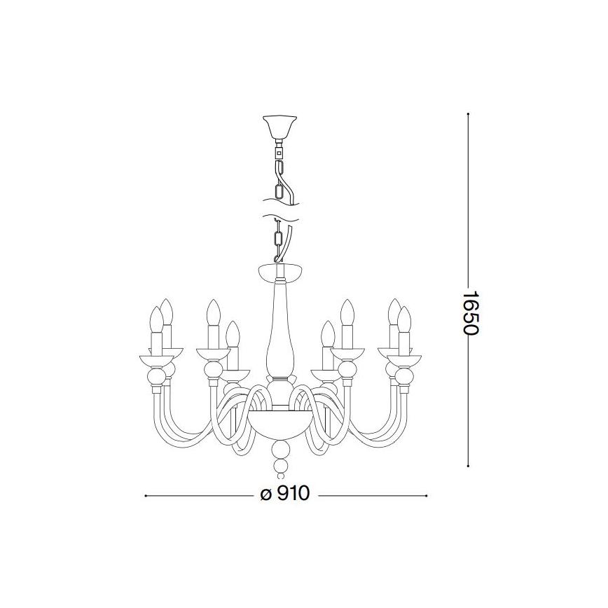 Ideal Lux - Kronleuchter an Kette DOGE 12xE14/40W/230V d 91 cm glänzendes Chrom