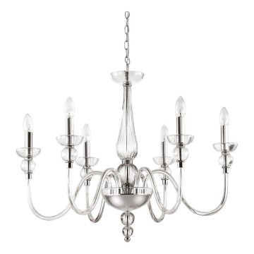 Ideal Lux - Kronleuchter an Kette DOGE 6xE14/40W/230V d 75 cm glänzendes Chrom