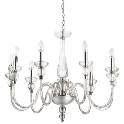 Ideal Lux - Kronleuchter an Kette DOGE 9xE14/40W/230V d 75 cm glänzendes Chrom