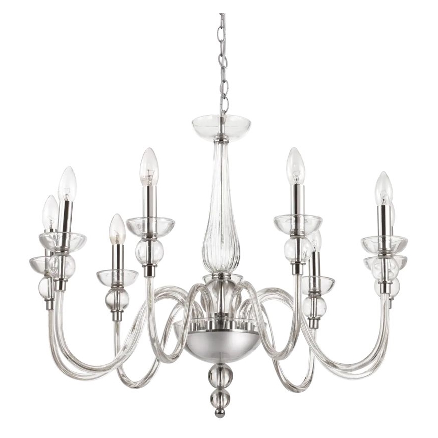 Ideal Lux - Kronleuchter an Kette DOGE 9xE14/40W/230V d 75 cm glänzendes Chrom
