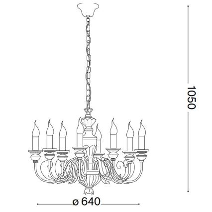 Ideal Lux - Kronleuchter an Kette FIRENZE 8xE14/40W/230V d 64 cm golden