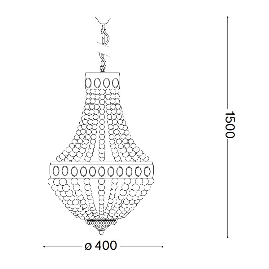 Ideal Lux - Kronleuchter an Kette MONET 5xE14/40W/230V d 40 cm Hanf/weiß