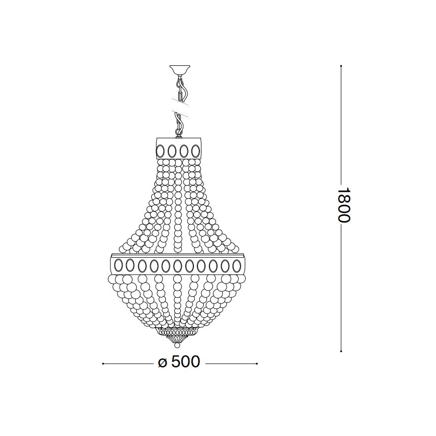 Ideal Lux - Kronleuchter an Kette MONET 6xE14/40W/230V d 50 cm Hanf/weiß