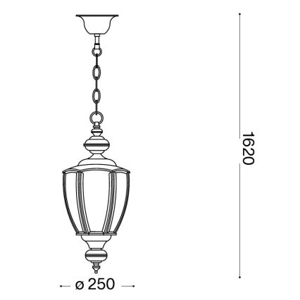 Ideal Lux - Kronleuchter an Kette NORMA 1xE27/60W/230V Ø 25 cm Bronze