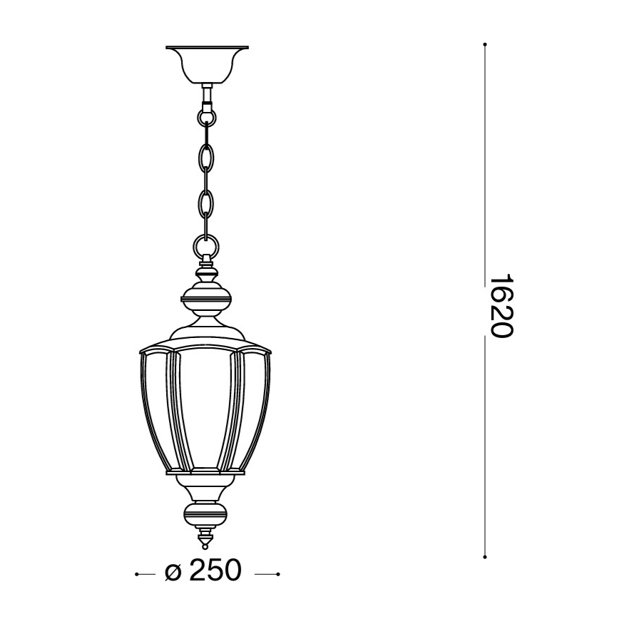 Ideal Lux - Kronleuchter an Kette NORMA 1xE27/60W/230V Ø 25 cm Bronze