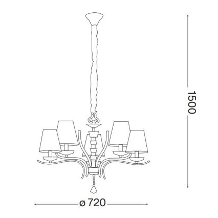 Ideal Lux - Kristall-Kronleuchter an Kette PEGASO 5xE14/28W/230V d 72 cm glänzendes Chrom