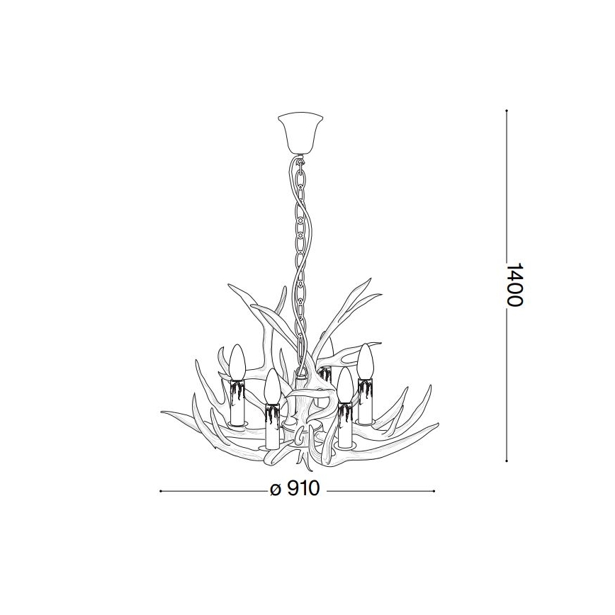 Ideal Lux - Kronleuchter an Kette CHALET 8xE14/40W/230V Geweih