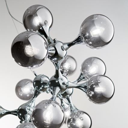 Ideal Lux - Kronleuchter mit Kabelaufhängung NODI 15xE14/28W/230V Ø 105 cm glänzender Chrom