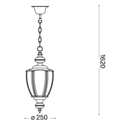 Ideal Lux - Kronleuchter mit Kette, 1x E27/60W/230V, Ø 25 cm, glänzender Chrom