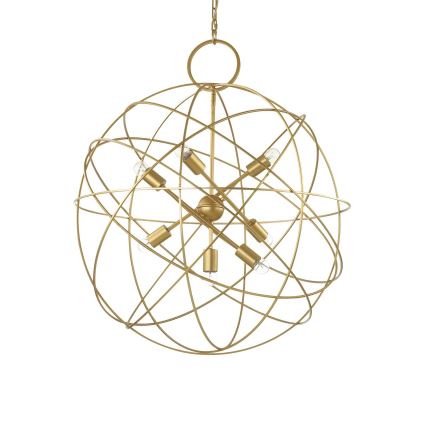 Ideal Lux - Kronleuchter mit Kette KONSE 7xE27/60W/230V Ø 80 cm goldfarben