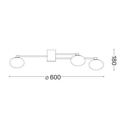 Ideal Lux - LED-Anbauleuchte HERMES 5xG9/3W/230V d 60 cm golden