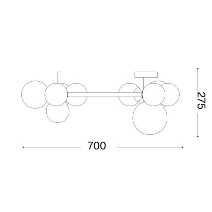 Ideal Lux - LED-Anbauleuchte PERLAGE 10xG9/3W/230V d 70 cm golden/weiß