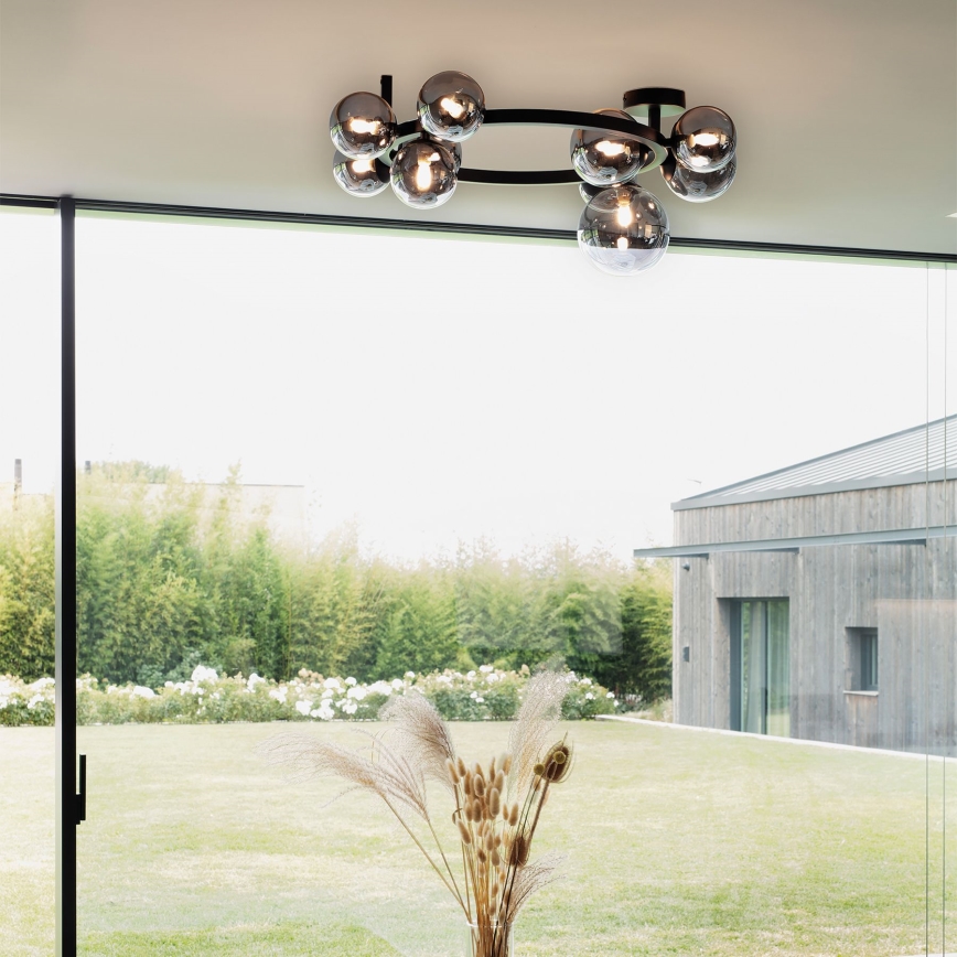 Ideal Lux - LED-Anbauleuchte PERLAGE 10xG9/3W/230V d 70 cm schwarz/rauchig