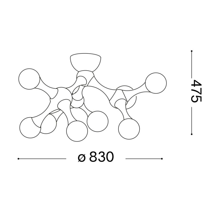 Ideal Lux - LED Aufbau-Deckenleuchte NODINO 9xG9/3W/230V Ø 83 cm glänzender Chrom/Weiß