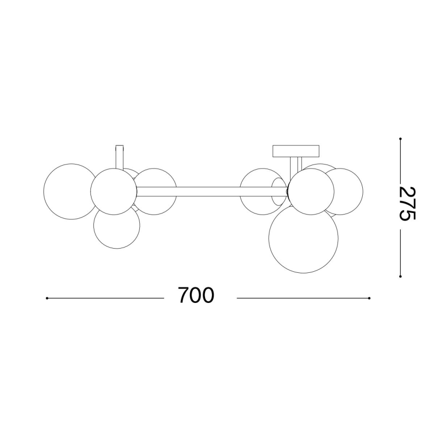 Ideal Lux - LED-Deckenleuchte PERLAGE 10xG9/3W/230V Ø 70 cm schwarz/rauchschwarz