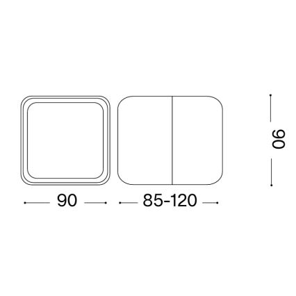 Ideal Lux - LED Außenwandleuchte OMEGA LED/7W/230V CRI 90 IP54 Anthrazit