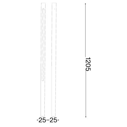 Ideal Lux - LED-Außenleuchte JEDI LED/19W/230V 120 cm CRI 90 IP65 Anthrazit