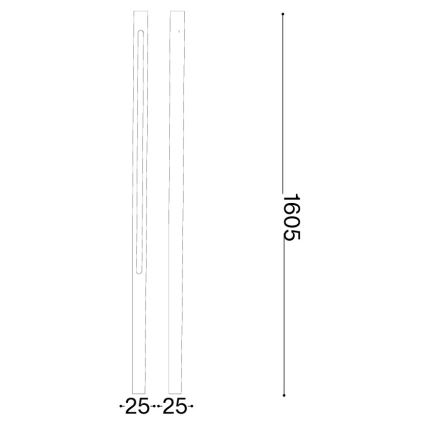Ideal Lux - LED-Außenleuchte JEDI LED/25W/230V 160 cm CRI 90 IP65 braun