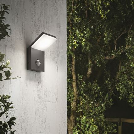 Ideal Lux - STYLE LED Außenleuchte mit Sensor LED/9W/230V 4000K CRI 90 IP54 Anthrazit