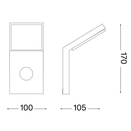 Ideal Lux - STYLE LED Außenleuchte mit Sensor LED/9W/230V 4000K CRI 90 IP54 Anthrazit