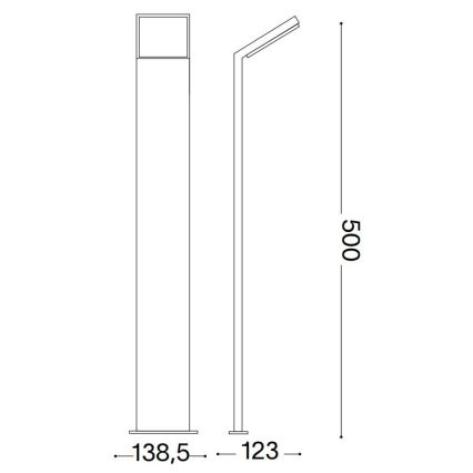 Ideal Lux - LED-Außenleuchte STYLE LED/8,5W/230V 3000K 50 cm CRI 90 IP54 anthrazit