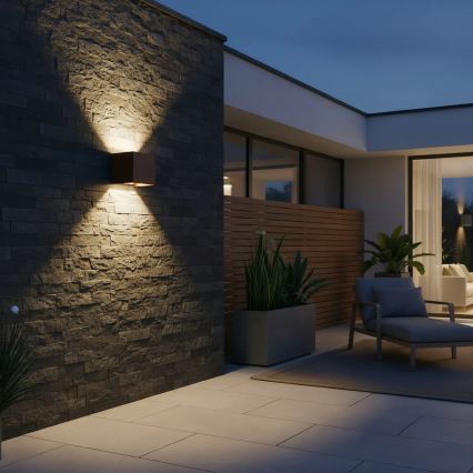 Ideal Lux - LED-Außenwandleuchte ATOM LED/12W/230V CRI 90 IP54 braun