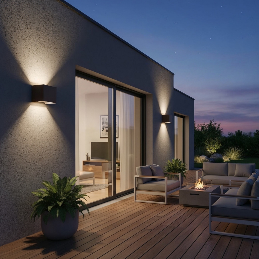 Ideal Lux - LED-Außenwandleuchte ATOM LED/12W/230V CRI 90 IP54 braun