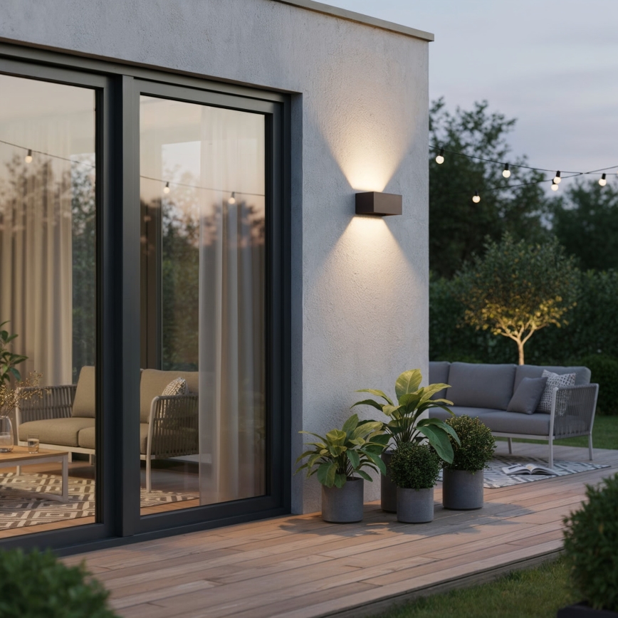 Ideal Lux - LED Außenwandleuchte ATOM LED/25W/230V CRI 90 IP54 braun