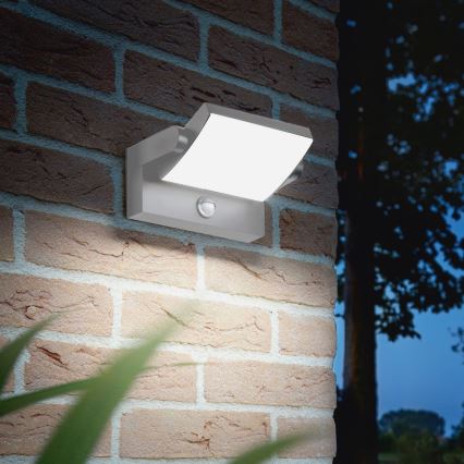 Ideal Lux - LED-Außenwandleuchte SWIPE mit Sensor, LED 21 W, 230 V, CRI 90, IP54, grau