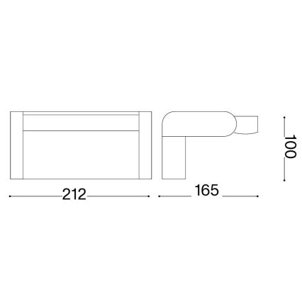 Ideal Lux - LED-Außenwandleuchte SWIPE mit Sensor, LED 21 W, 230 V, CRI 90, IP54, grau