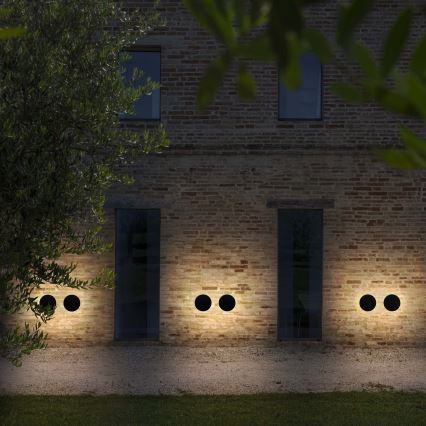 Ideal Lux - LED-Außen-Wandleuchte PUNTO LED/16W/230V CRI 90 Ø 30 cm IP54 schwarz