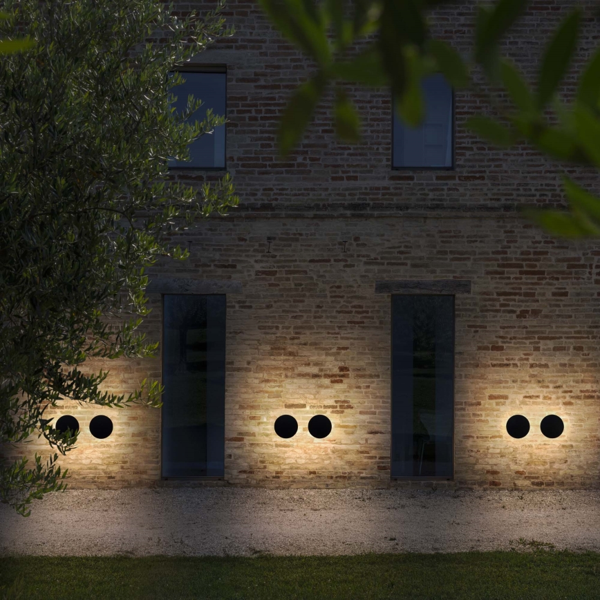 Ideal Lux - LED-Außen-Wandleuchte PUNTO LED/16W/230V CRI 90 Ø 30 cm IP54 schwarz