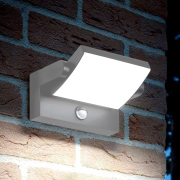 Ideal Lux - LED-Außenwandleuchte SWIPE mit Sensor, LED 21 W, 230 V, CRI 90, IP54, grau