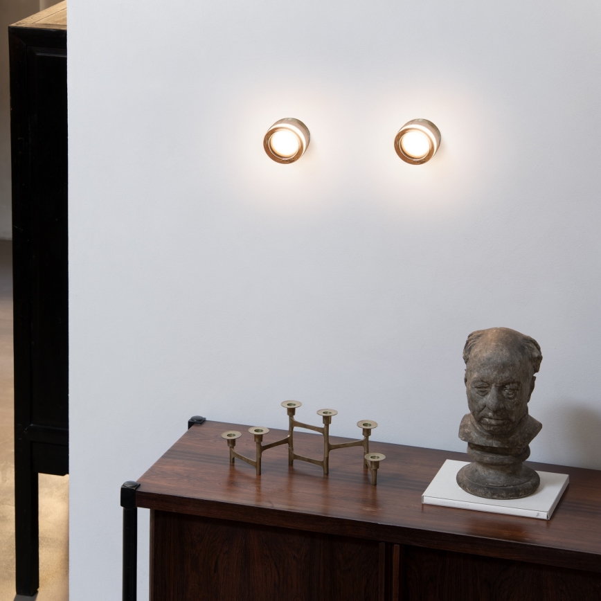 Ideal Lux - LED-Badezimmer-Deckenleuchte LOLLY 1xGX53/9W/230V Ø 10,5 cm IP44 gold/rauchbeige