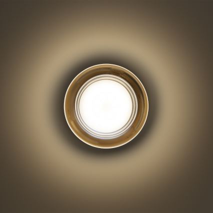 Ideal Lux - LED-Badezimmer-Deckenleuchte LOLLY 1xGX53/9W/230V Ø 10,5 cm gold/rauchbeige