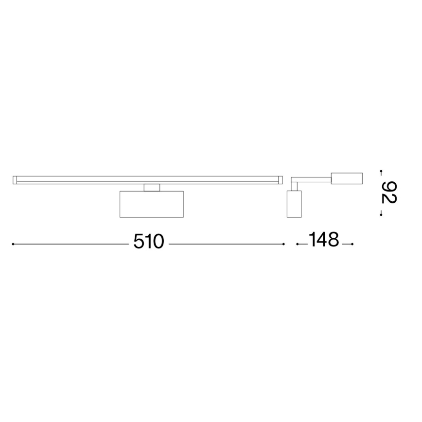 Ideal Lux - LED-Bilderleuchte ALMA LED/12,5W/230V 51 cm CRI 90 glänzendes Chrom