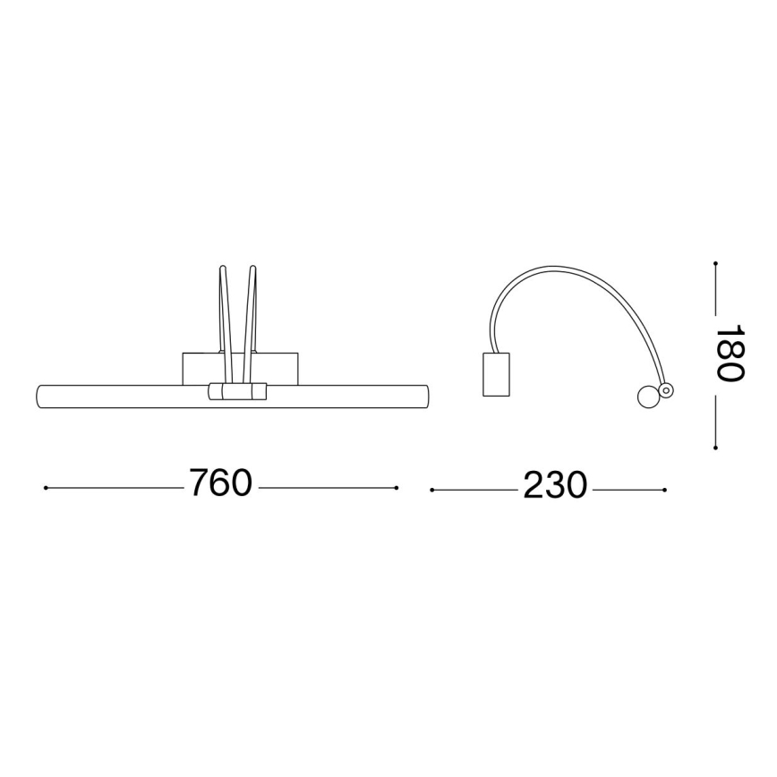 Ideal Lux - LED-Bilderleuchte BOW LED/8W/230V 76 cm CRI 90 golden
