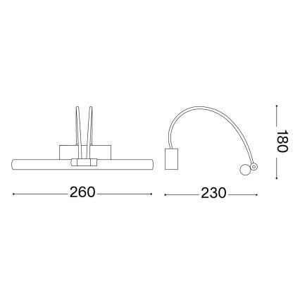 Ideal Lux - LED-Bildleuchte BOW LED/3,5W/230V CRI 90 26 cm Gold