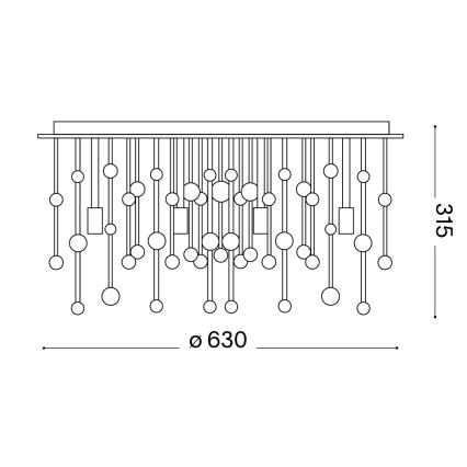 Ideal Lux - LED-Deckenleuchte 12xG9/3W/230V d 63 cm glänzendes Chrom