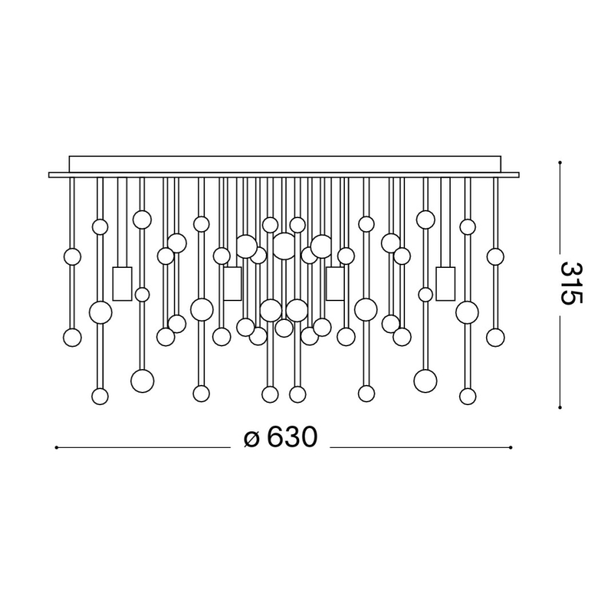 Ideal Lux - LED-Deckenleuchte 12xG9/3W/230V d 63 cm glänzendes Chrom