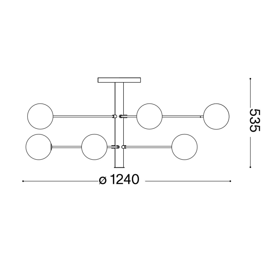 Ideal Lux - LED-Deckenleuchte an Stange COSMOPOLITAN 10xG9/3W/230V d 124 cm schwarz