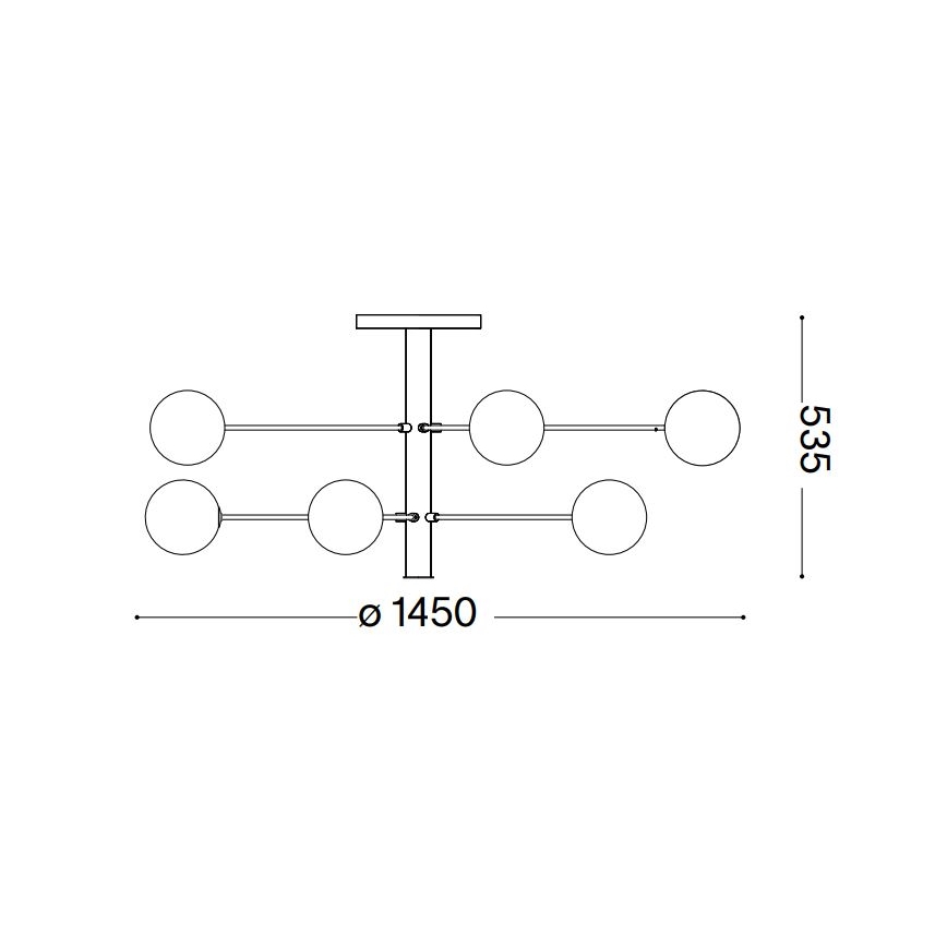 Ideal Lux - LED-Deckenleuchte an Stange COSMOPOLITAN 12xG9/3W/230V d 145 cm schwarz