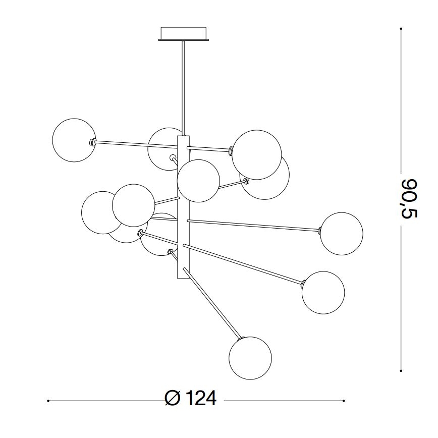 Ideal Lux - LED-Deckenleuchte an Stange EQUINOXE 12xG4/2W/230V d 124 cm glänzendes Chrom/klar