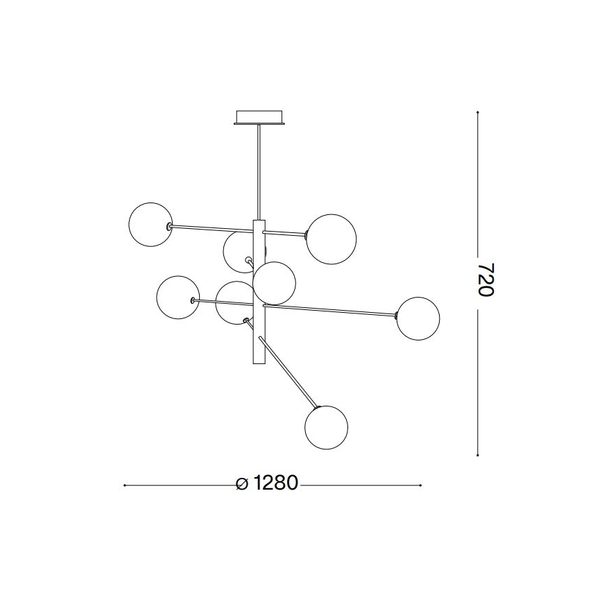 Ideal Lux - LED-Deckenleuchte an Stange EQUINOXE 8xG4/2W/230V d 128 cm glänzendes Chrom/rauchig