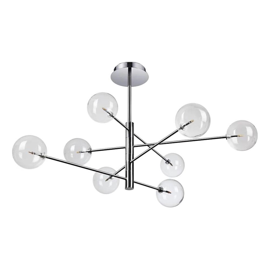 Ideal Lux - LED-Deckenleuchte an Stange EQUINOXE 8xG4/2W/230V d 128 cm glänzendes Chrom/klar
