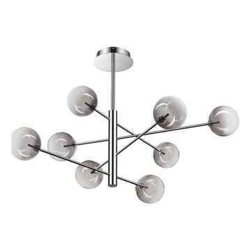 Ideal Lux - LED-Deckenleuchte an Stange EQUINOXE 8xG4/2W/230V d 128 cm glänzendes Chrom/rauchig