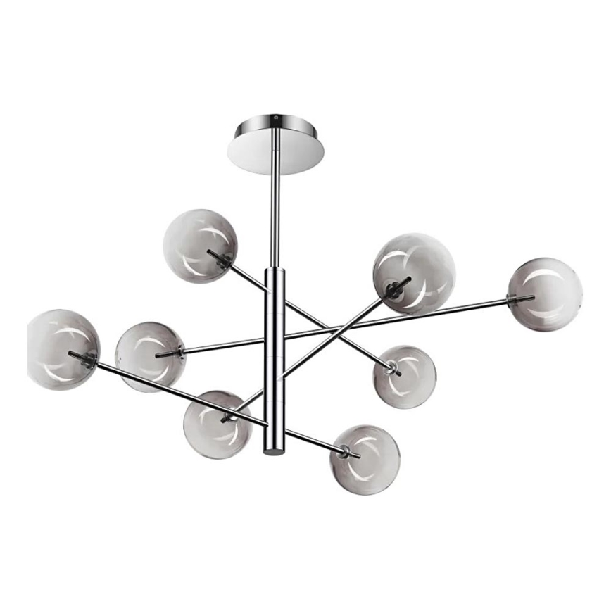 Ideal Lux - LED-Deckenleuchte an Stange EQUINOXE 8xG4/2W/230V d 128 cm glänzendes Chrom/rauchig