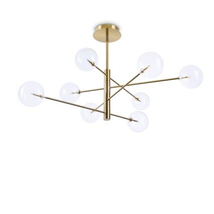 Ideal Lux - LED-Deckenleuchte an Stange EQUINOXE 8xG4/2W/230V d 128 cm Messing/klar