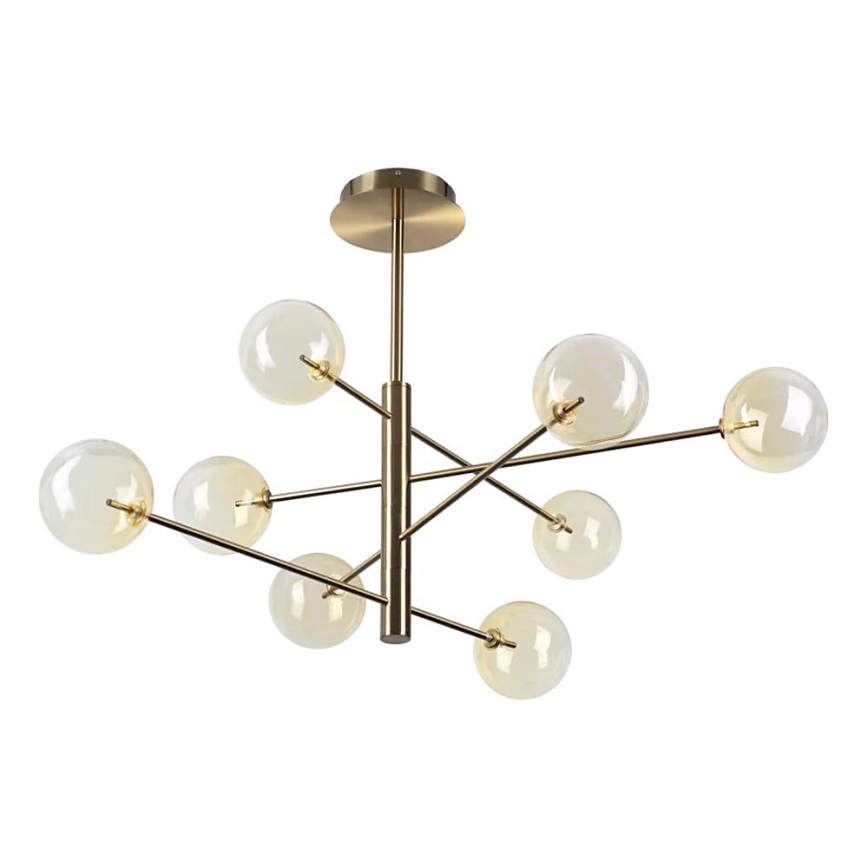 Ideal Lux - LED-Deckenleuchte an Stange EQUINOXE 8xG4/2W/230V d 128 cm Messing/rauchig